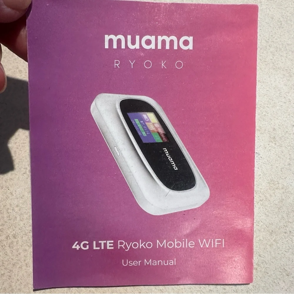 Muama Ryoko 4G LTE Portable Travel Wi-Fi Hotspot + Case, Charging Cord & SIM
